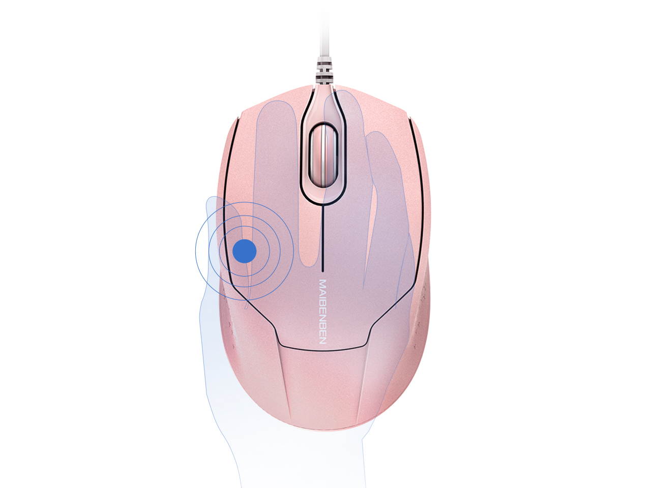 MAIBENBEN Basic Mice 1200 DPI USB Optical Wired Mouse Computer Accessories Desktop Tablet Laptop Office Mouse Work From Home Online Learning MOU01 Black Mouse