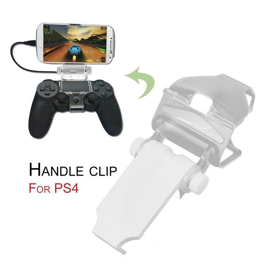 Mobile Phone Clamp Stand Clip Holder for PS4 Game Controller Bracket White