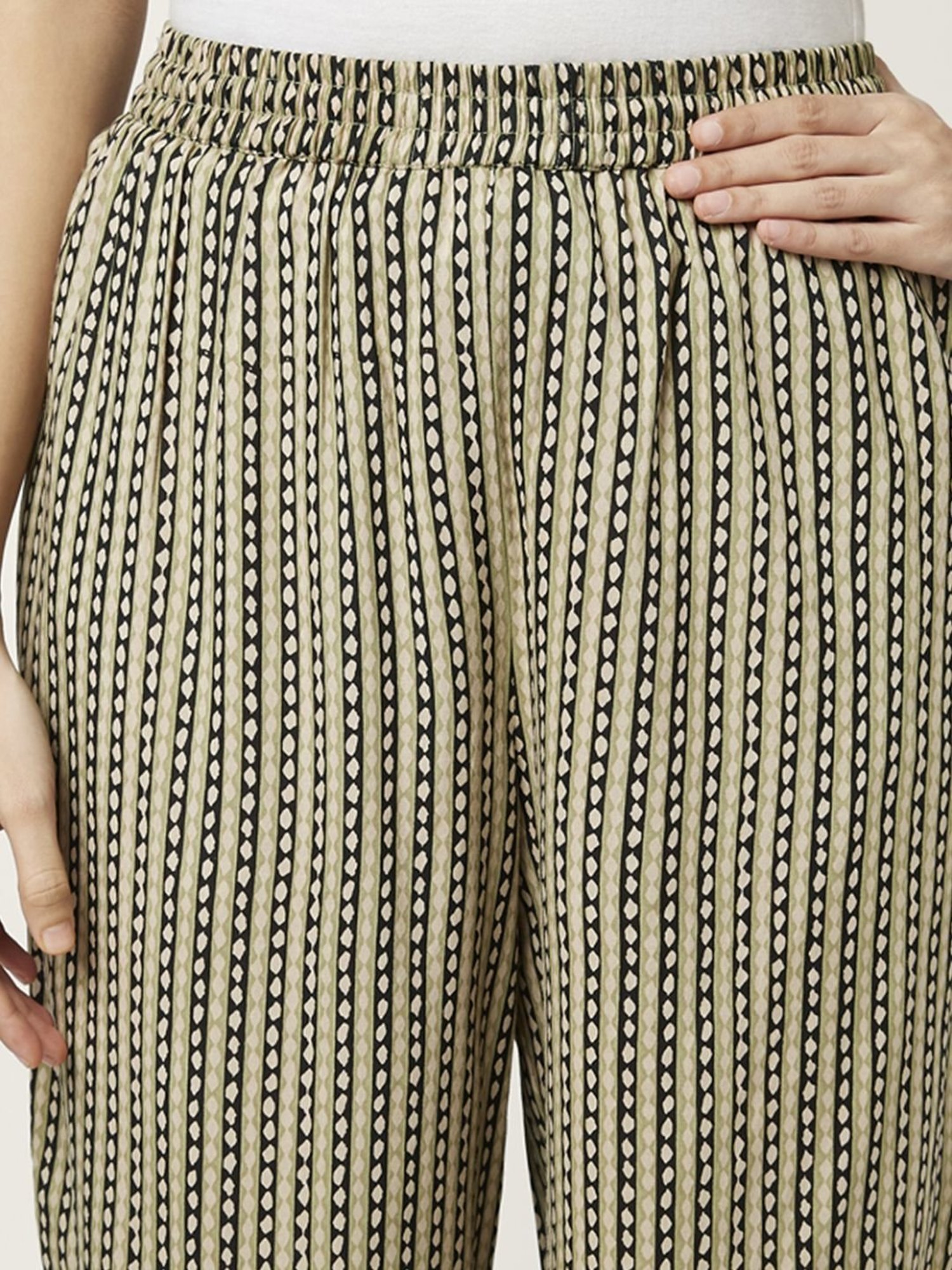 Rangmanch by Pantaloons Black & Beige Printed Kurta Palazzo Set