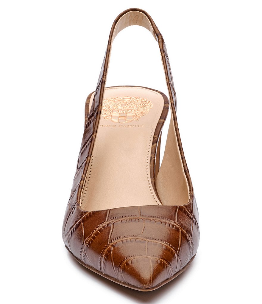 Deltan Tessa Croc-Embossed T-Strap Block Heel Pumps