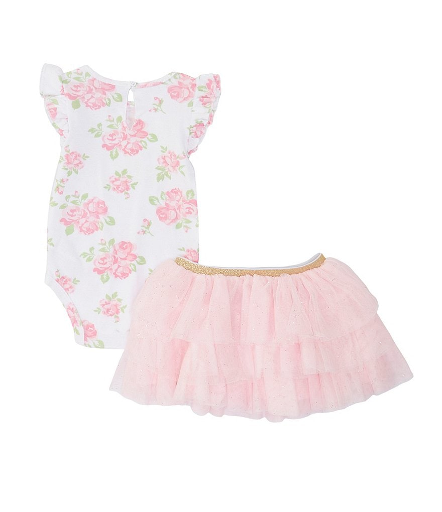 Baby Starters Baby Girls 12-18 Months Floral Birthday Girl Bodysuit, Skirt, & Headband Set