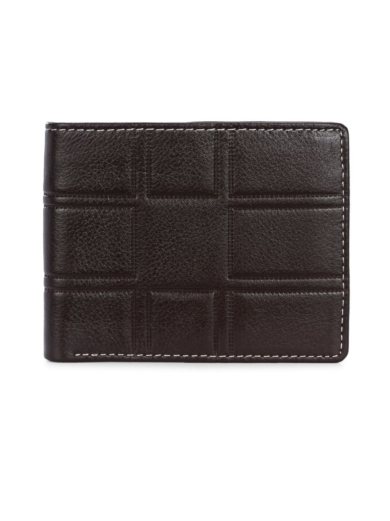 Clog London Brown Textured Leather Small Bi-Fold Wallet for Men