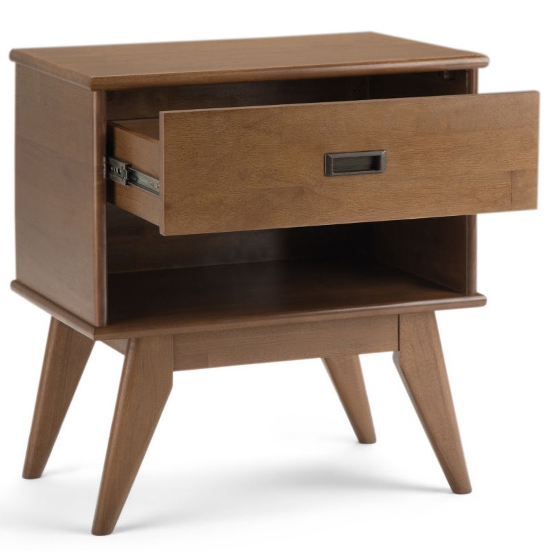 24" Tierney Solid Hardwood Mid Century Nightstand Medium Saddle Brown - WyndenHall