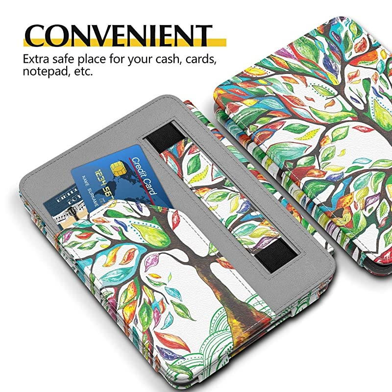Case Fits AllNew K i n d l e 10th Generation 2019 Release 8th Generation 2016 PU Leather Ultra Lightweight Slim Smart Cover with Hand Strap amp Pocket Auto SleepWake Lucky Tree