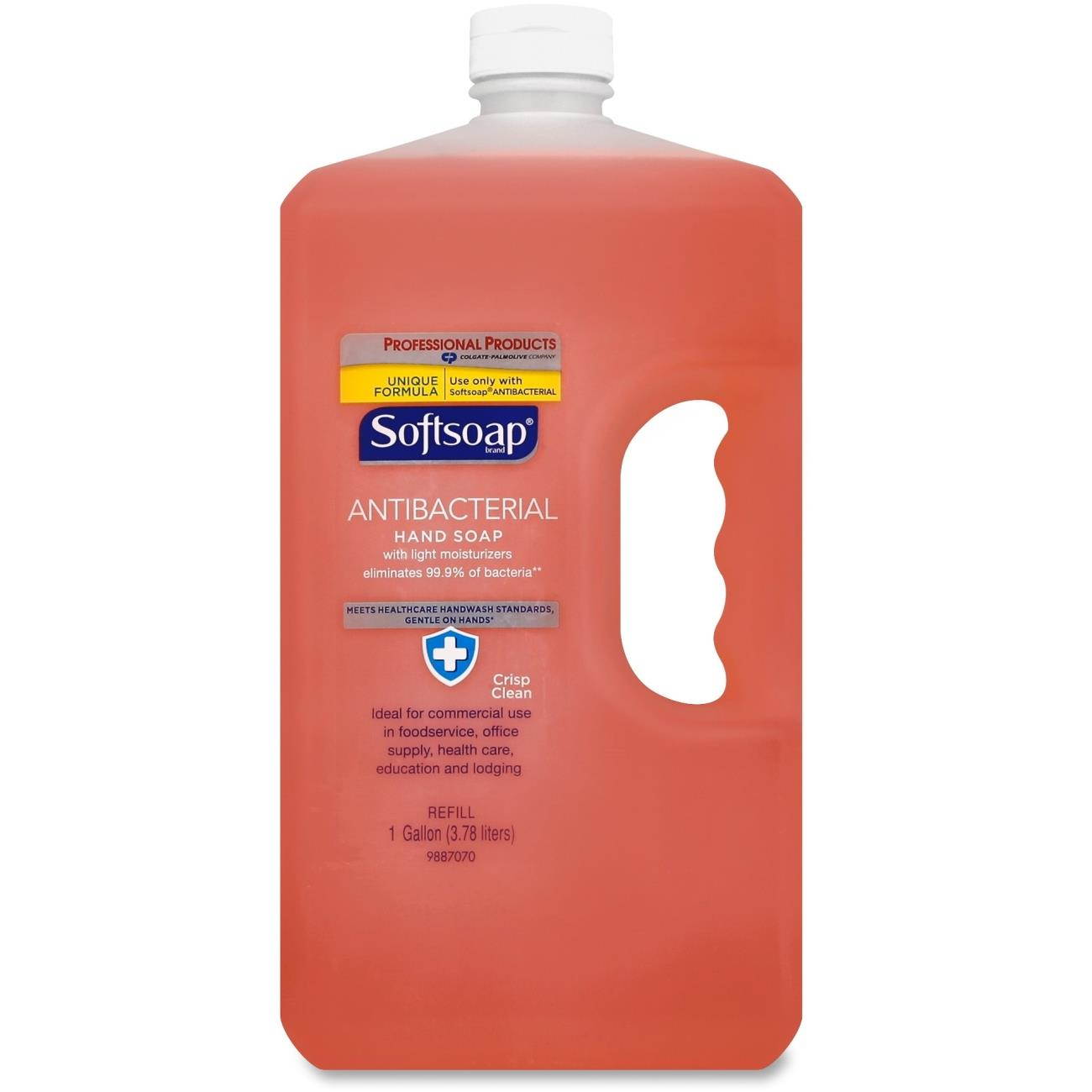 Softsoap 01903EA Antibacterial Liquid Hand Soap Refills, Crisp Clean, Pink, 1 Gal Bottle