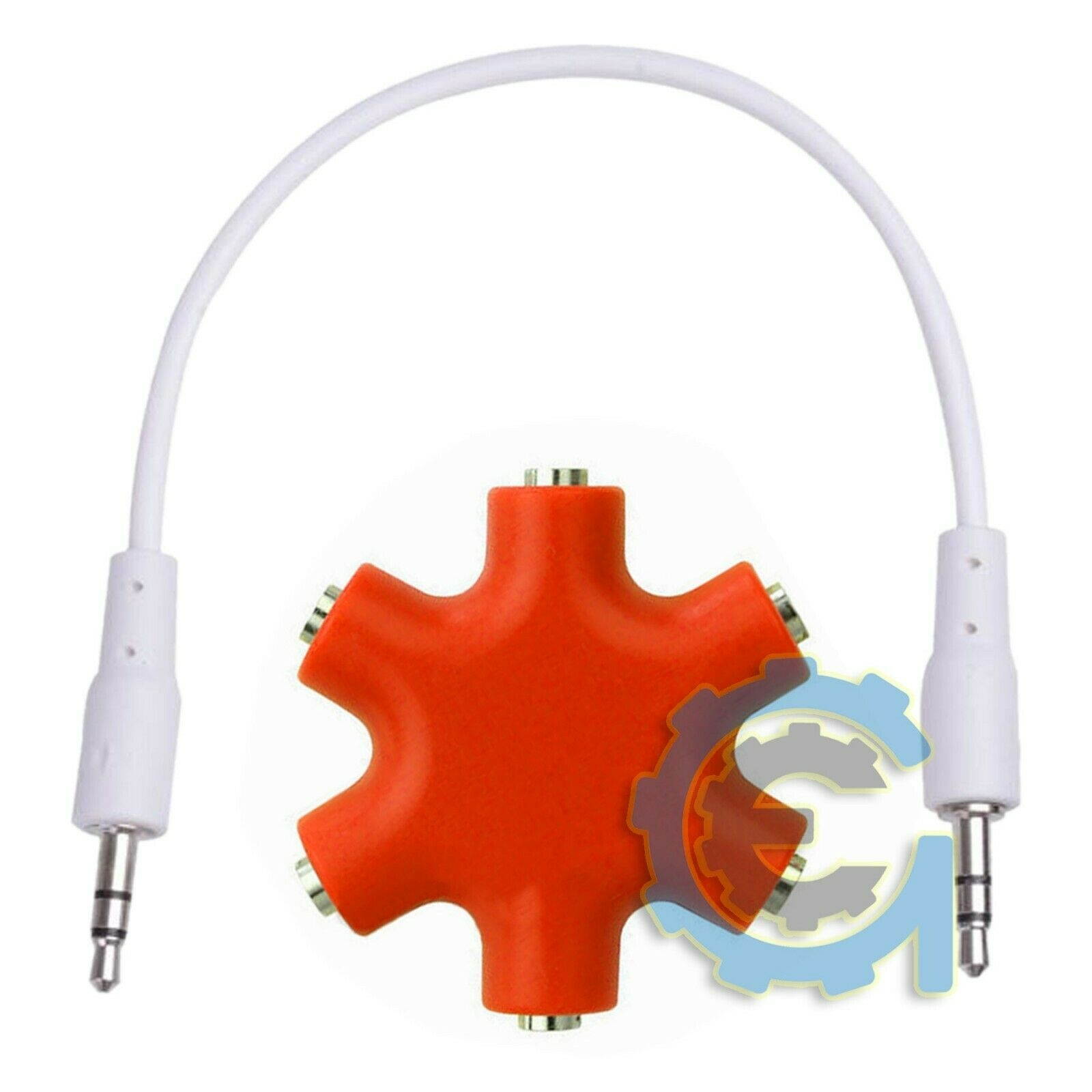 3.5mm Earphone Headphone 6way Audio Splitter 1 Male to 2 3 4 5 Female Port Cable