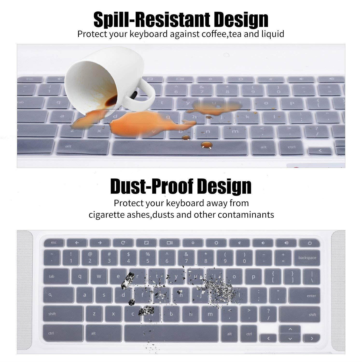 Acer Chromebook CB3 15.6" Keyboard Cover, CaseBuy Ultra Thin Keyboard Protector Case for Acer Chromebook 15 CB3-531 CB3-532 CB5-571 C910 Chromebook US Layout, Clear