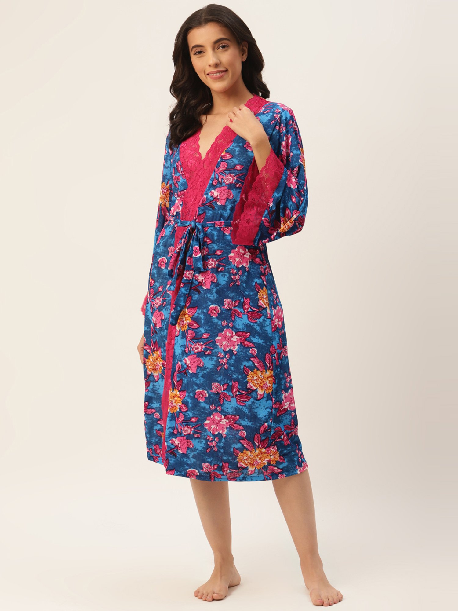 Ms.Lingies Blue Lace Work Robe