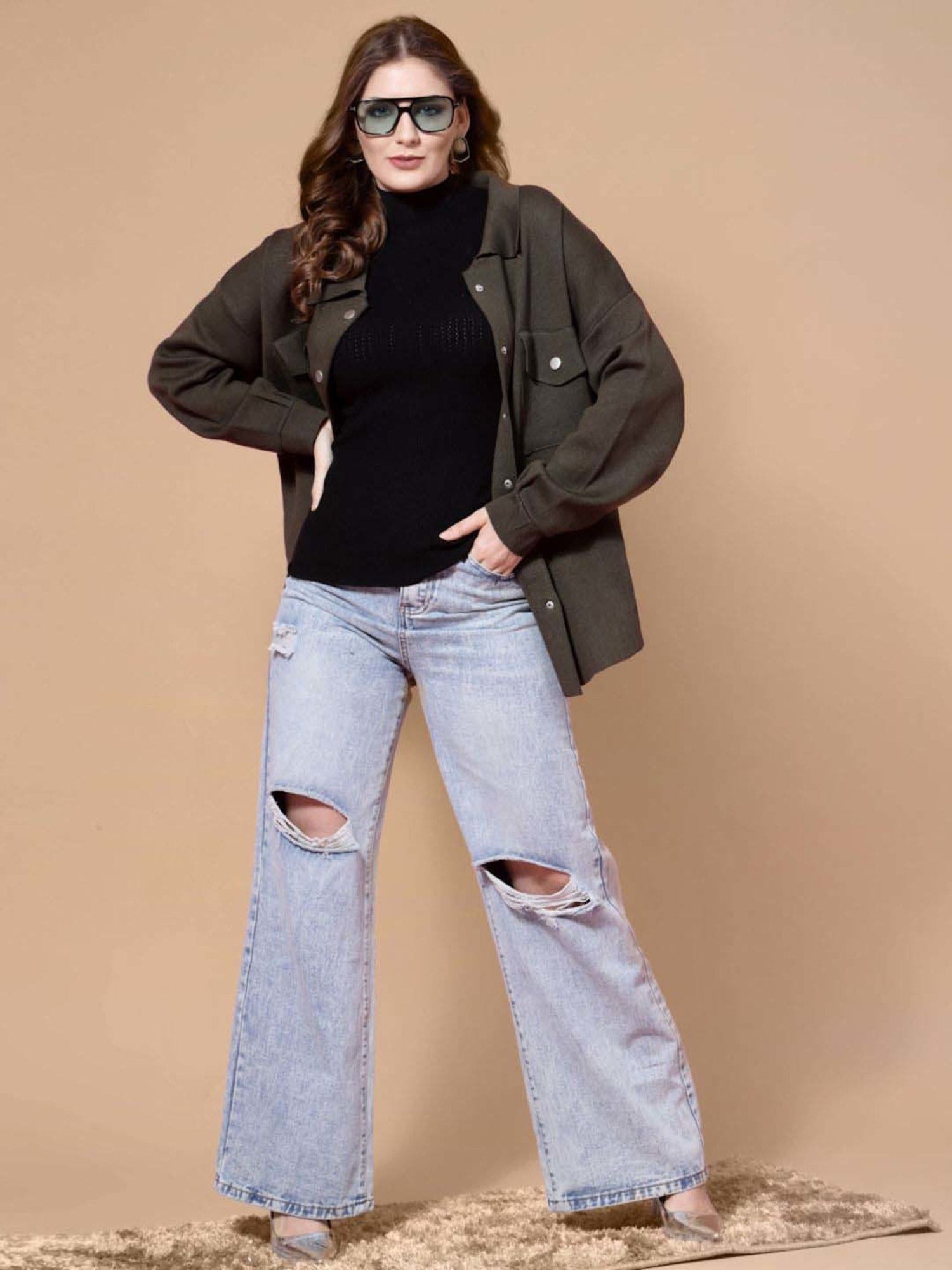 Mafadeny Green Plain Shirt