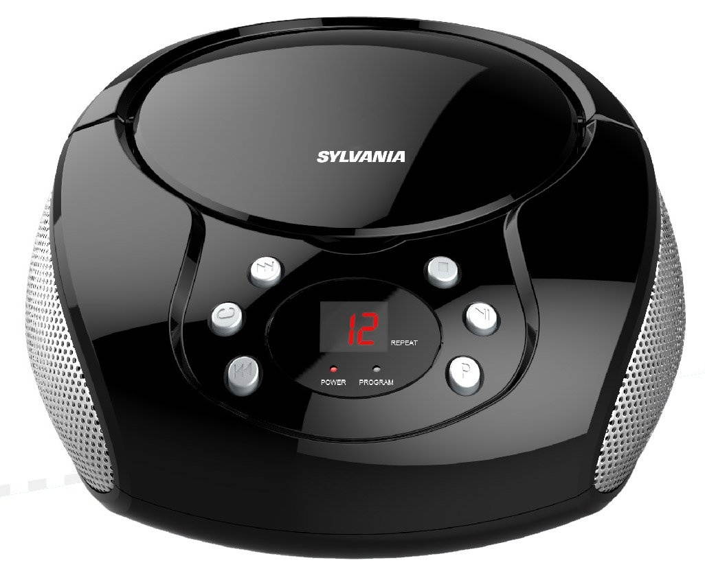 SYLVANIA SRCD261-B-BLACK Portable CD Player with AM/FM Radio (Black)