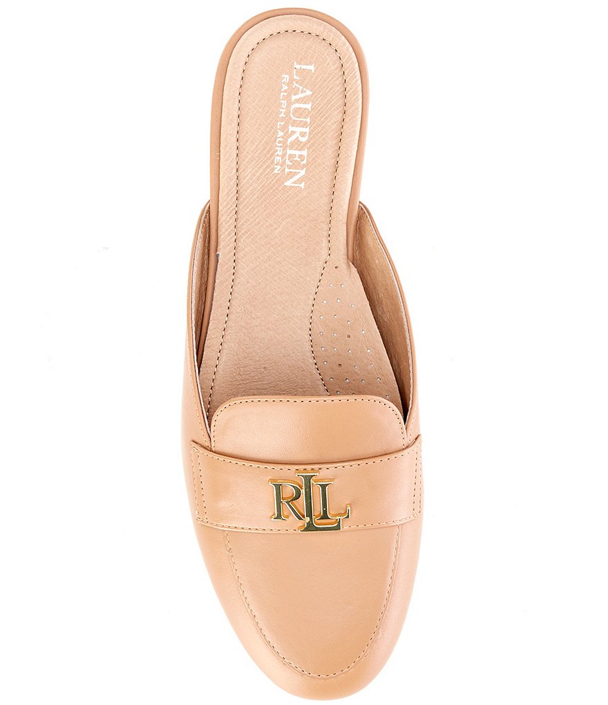 Lauren Ralph Lauren Alli Logo Detail Leather Mules