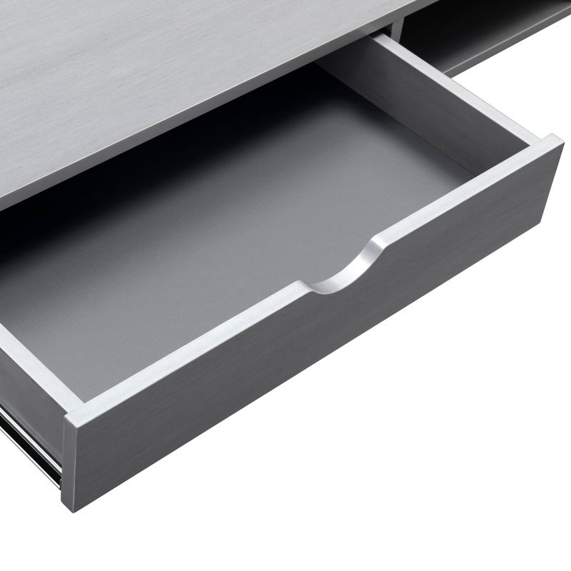 47" Rectangular 1 Drawer Writing Desk with Built In Storage Gray - Home Essentials