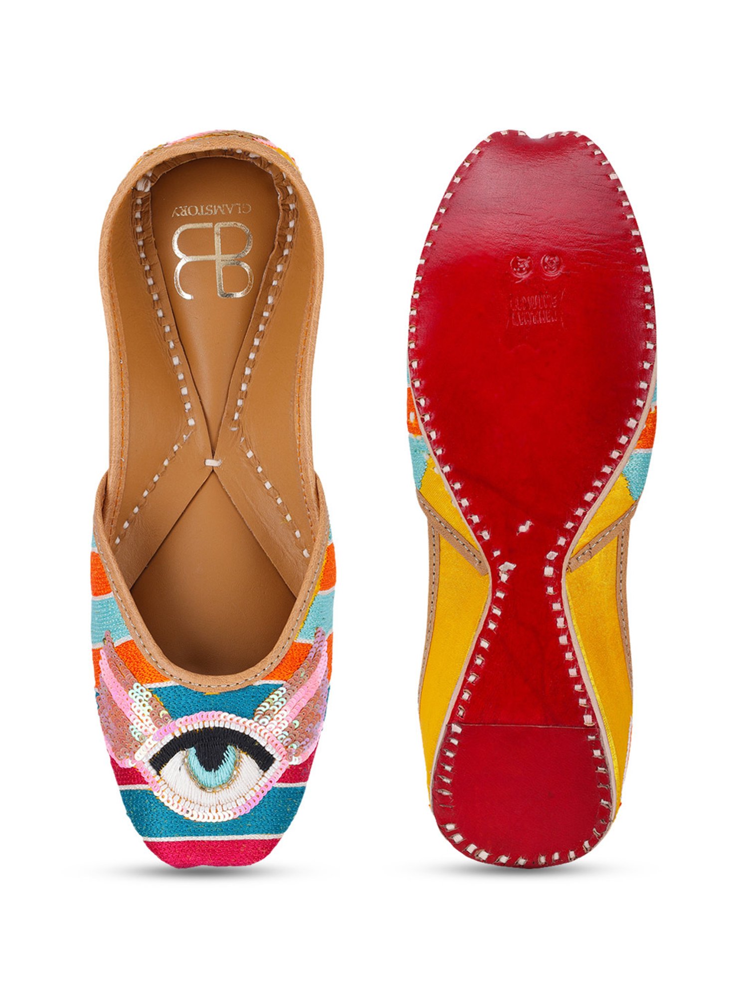 Glam Story Women's Masakali Multicolored Ethnic Juttis