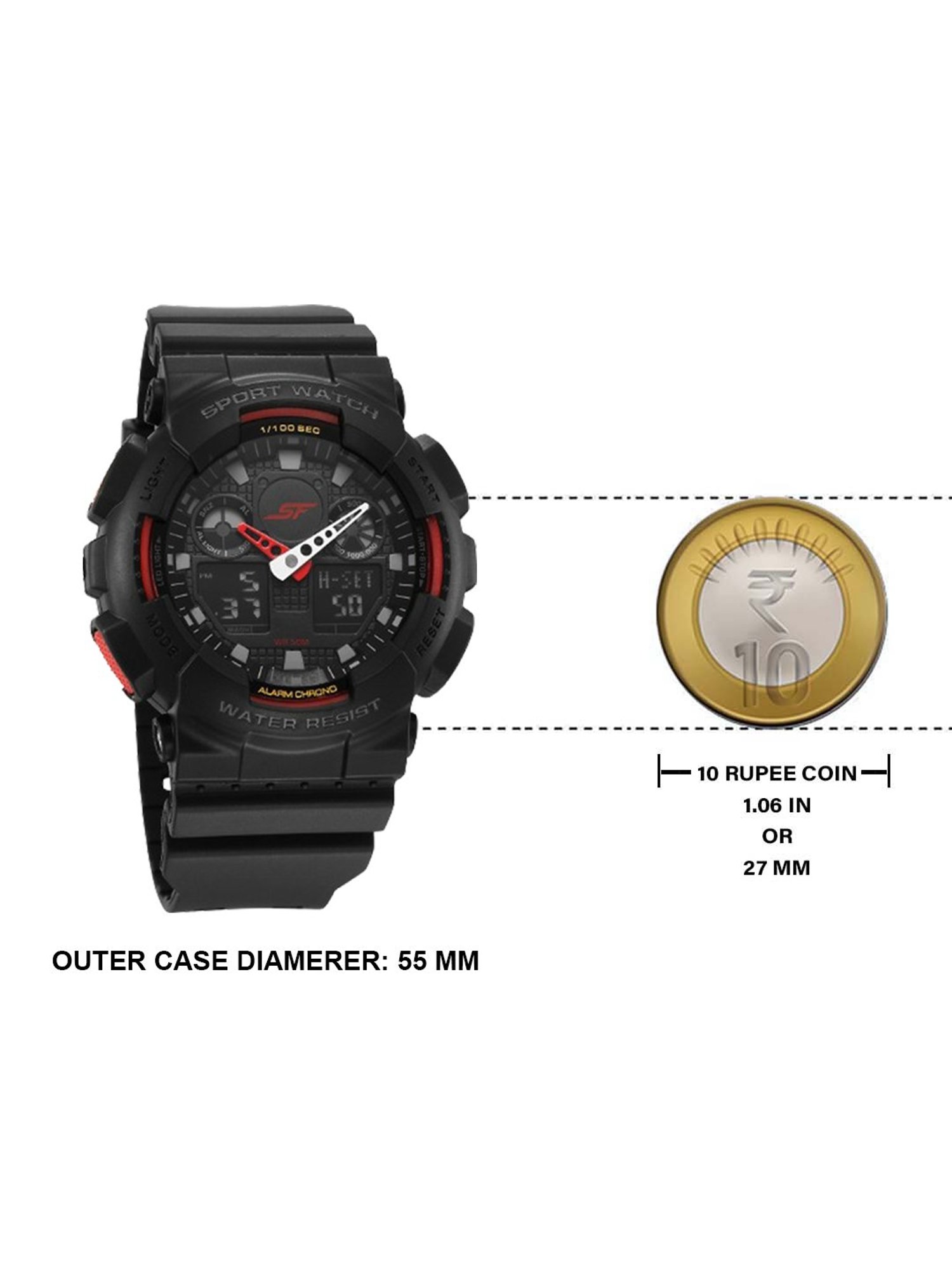 Sonata Fiber 87058PP02 SF Vigour Analog-Digital Unisex Watch