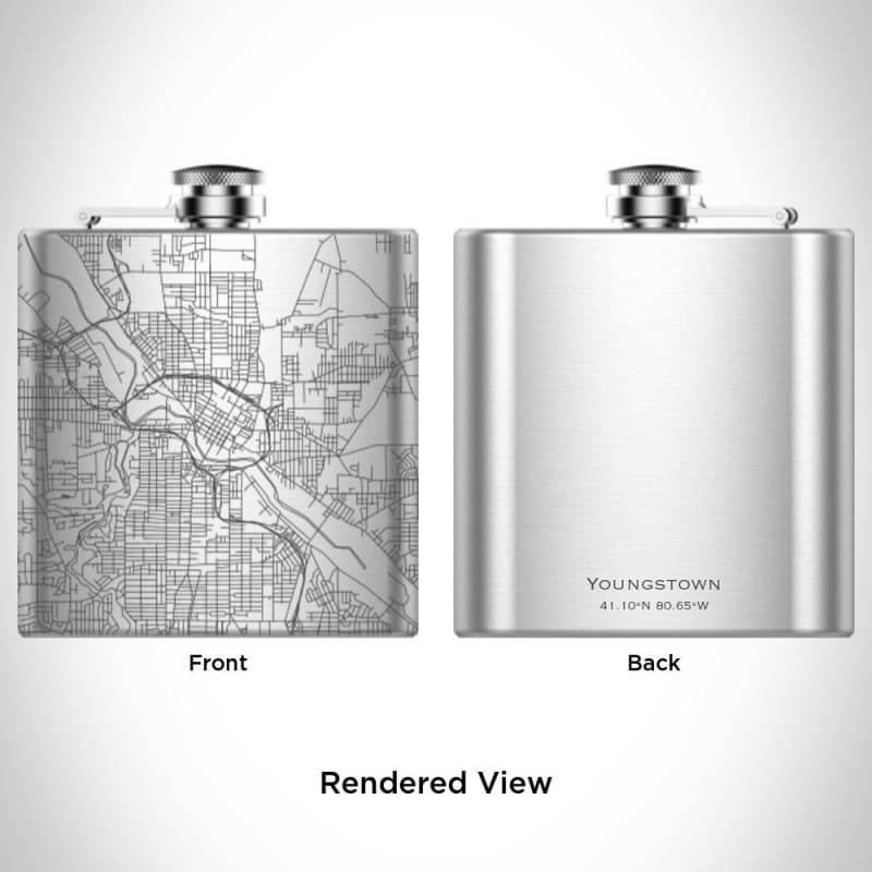 Youngstown - Ohio Map Hip Flask