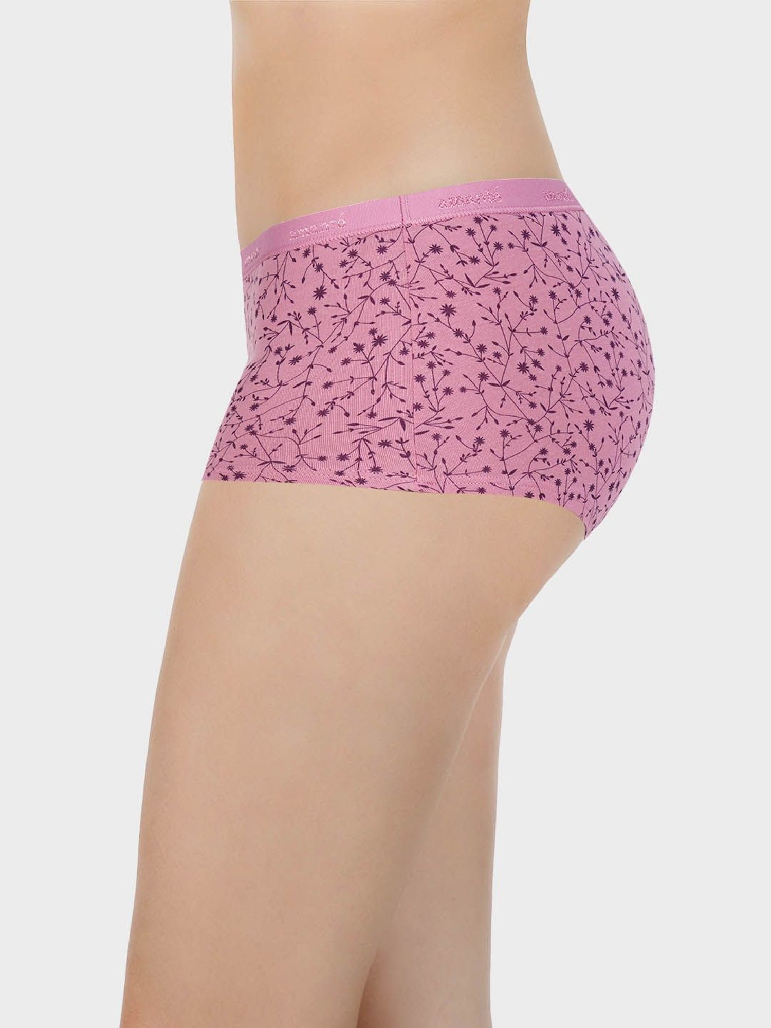 Amante Pink & Wine Cotton Printed Boy Short Panty (Pack of 2)
