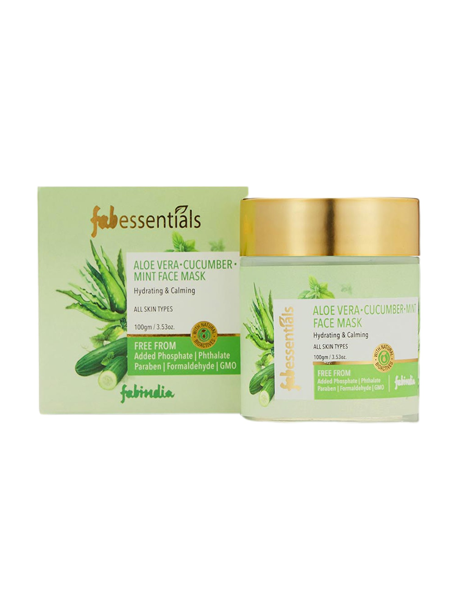 Fabessentials Aloe Vera, Cucumber & Mint Face Mask - 100 gm
