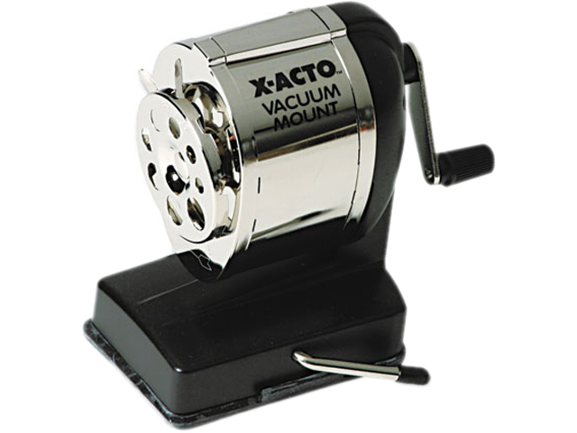X-ACTO 1072 Model KS Manual Sharpener, Vacuum Base, Black/Chrome
