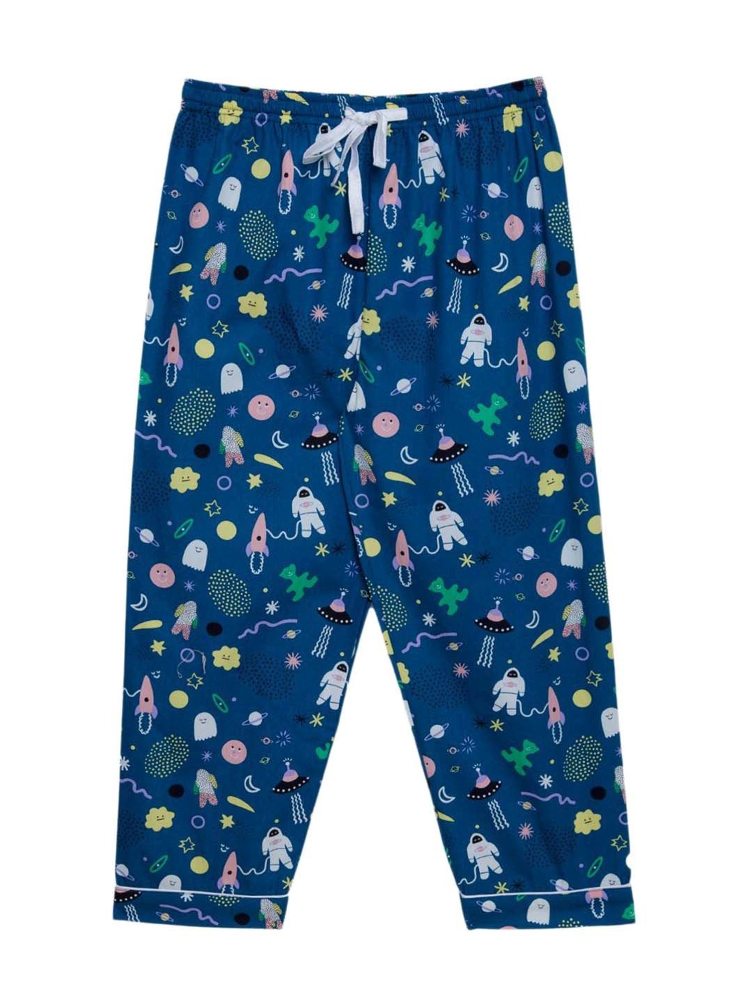 Fluffalump Boys Multicolor Cotton Printed Nightwear Top & Pants Set