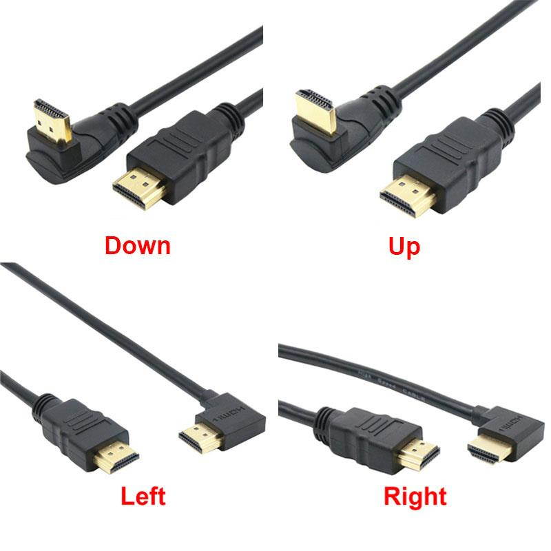 HDMI Male to Male Cable Cord Converter For XBOX HDTV DVD Video HDMI Down & Up & Left & Right Angled  90 degree HDMI cable