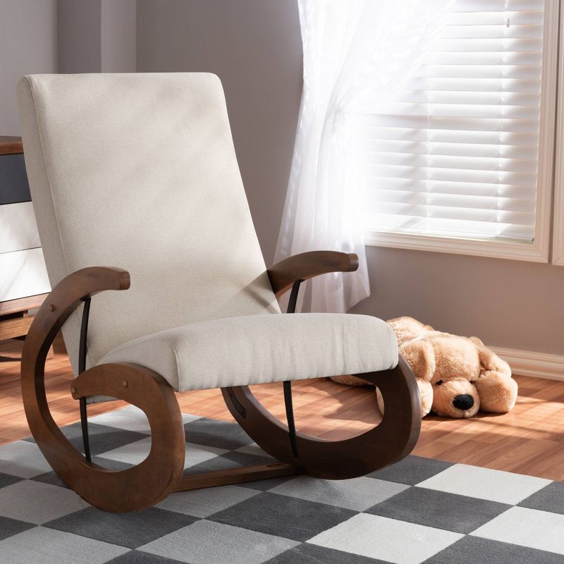 Wooden Rocking Chair Brown - Benzara