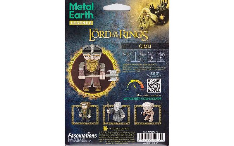 Fascinations Metal Earth Lord of The Rings Gimli 3D Metal Model Kit