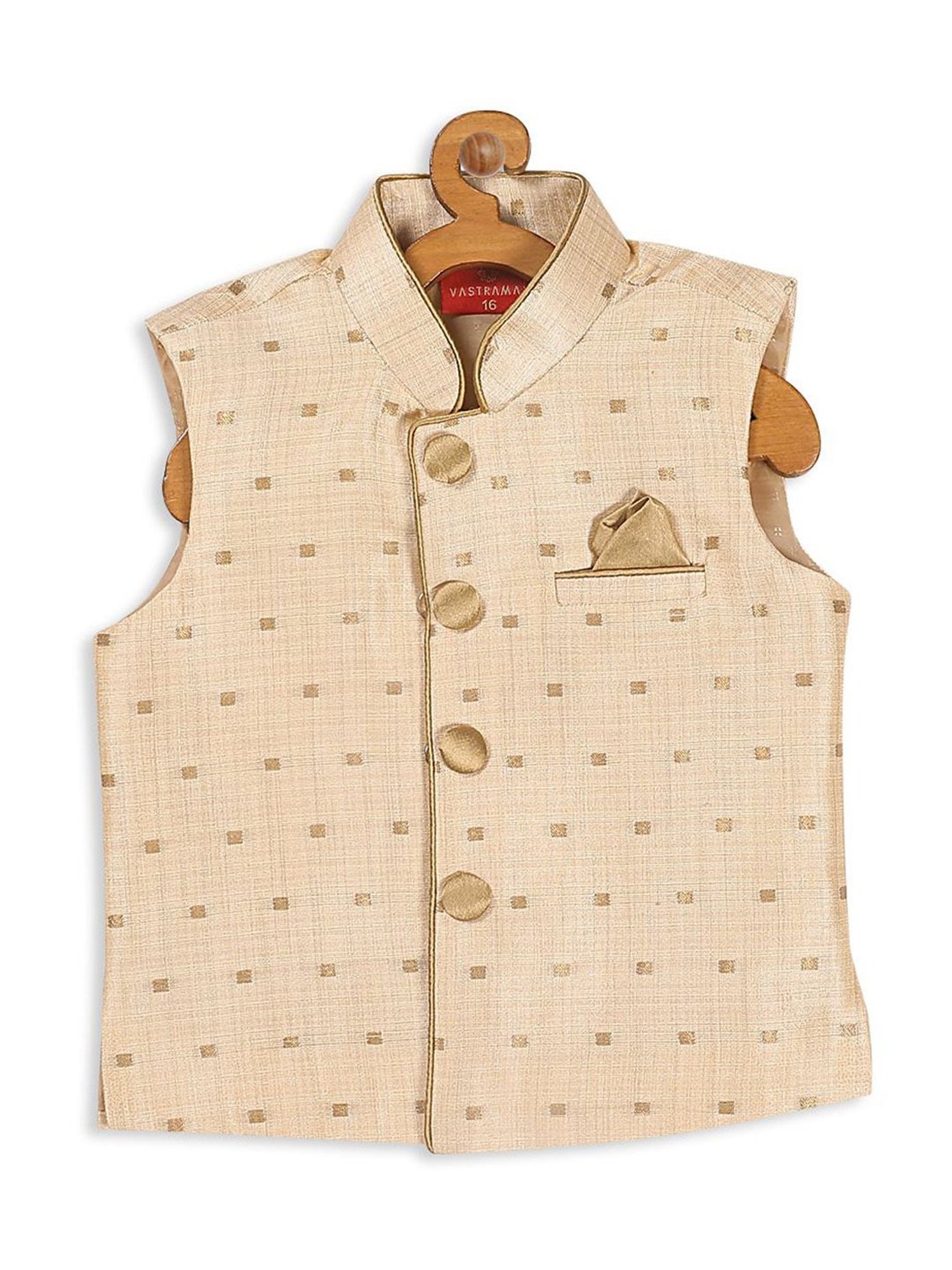 VASTRAMAY SISHU Golden Printed Nehru Jacket