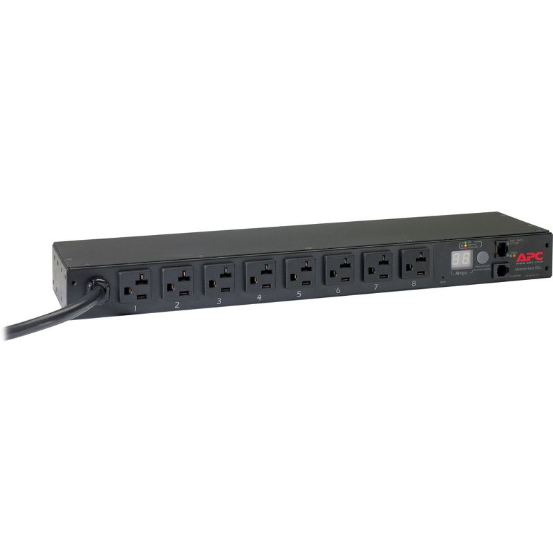 Schneider Electric Rack PDU, Metered, 1U, 20A, 120V, (8) 5-20 - Metered - NEMA L5-20P - 8 x NEMA 5-20R - 120 V AC - 1920 W - 1U - Rack Mount