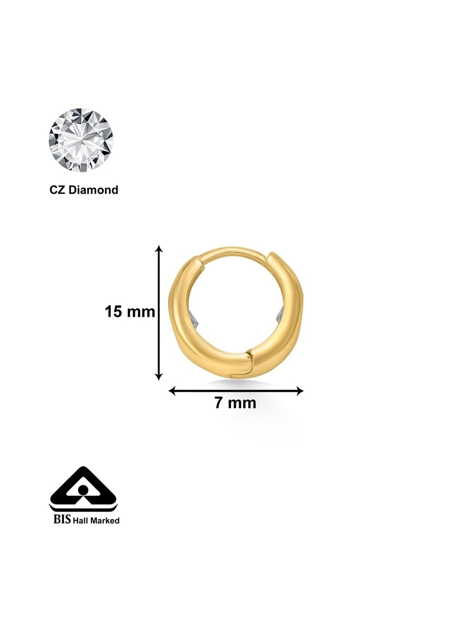 P.N.Gadgil Jewellers 22 Karat (916) BSI Hallmarked Yellow Gold Bali Mens EarringEarring For Men