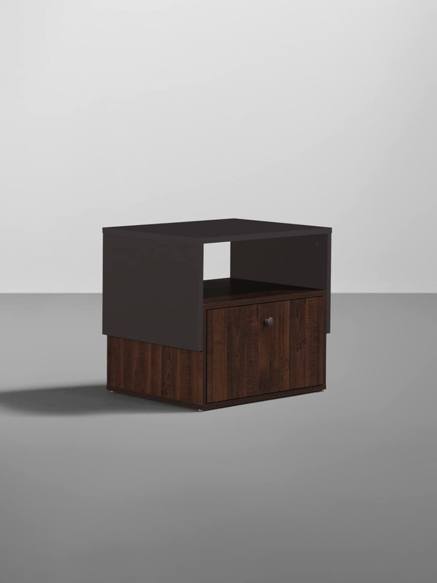 Sleepyhead Pal Dark Brown & Slate Grey Engineered Wood Bedside Table