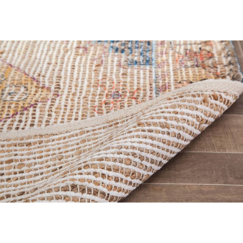 5'x8' Long Medallion Red Border Jute/Chenille - Anji Mountain