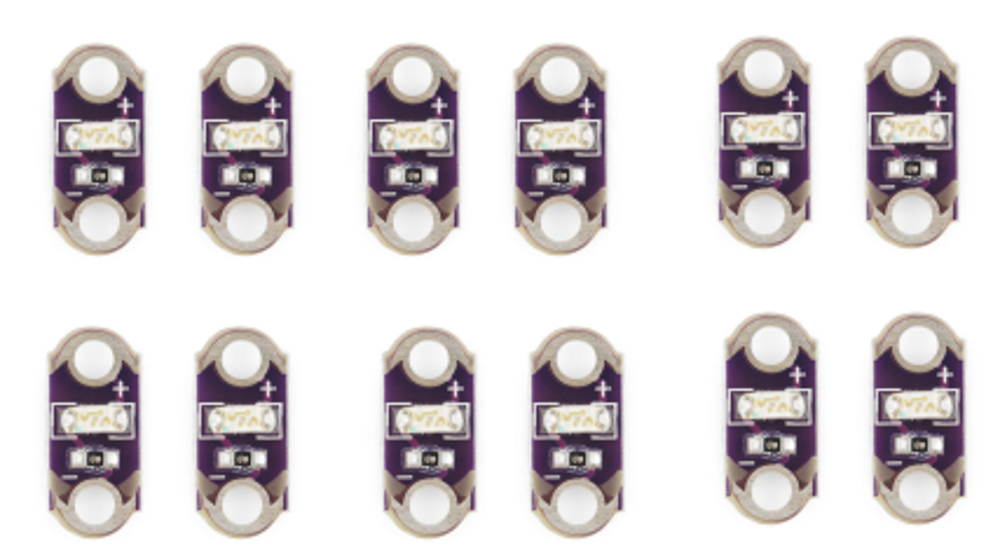 Lilypad LED Assortment - 6 colors: Red, Orange, Amber, Yellow, Green, Blue - 2 each, 12Pcs Total