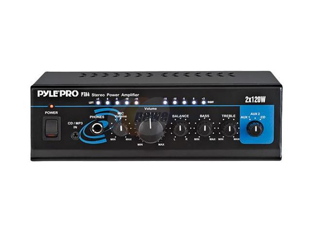 Pyle Audio Mini 2x120 Watt Stereo Power Amplifier w/ AUX/CD Input
