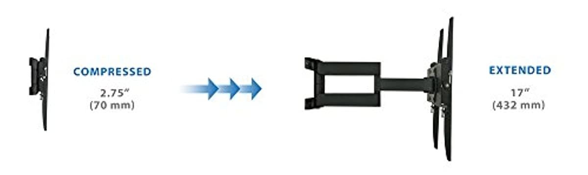 Mount-It! TV Wall Mount Full Motion Swivel and Tilt Dual Arms 32 37 40 42 47 49 50 55 inch TVs, 154 Lbs Weight Capacity, Black