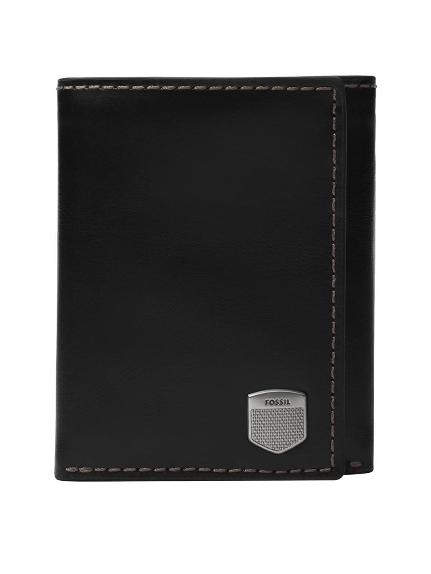 Fossil Black Solid Tri-Fold Wallet