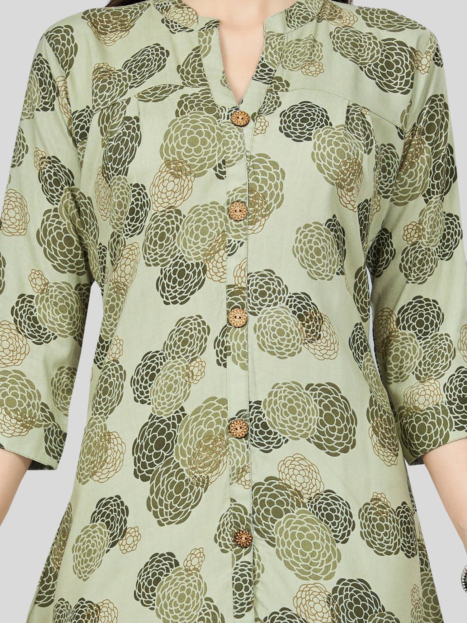 Fusion Beats Light Grey Embroidered A Line Kurta