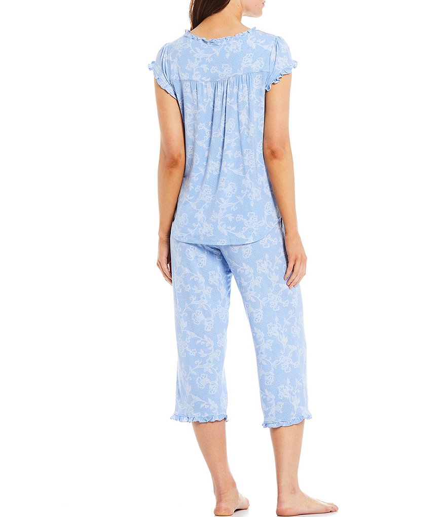 Eileen West Floral & Dot Print Modal Capri Coordinating Pajama Set
