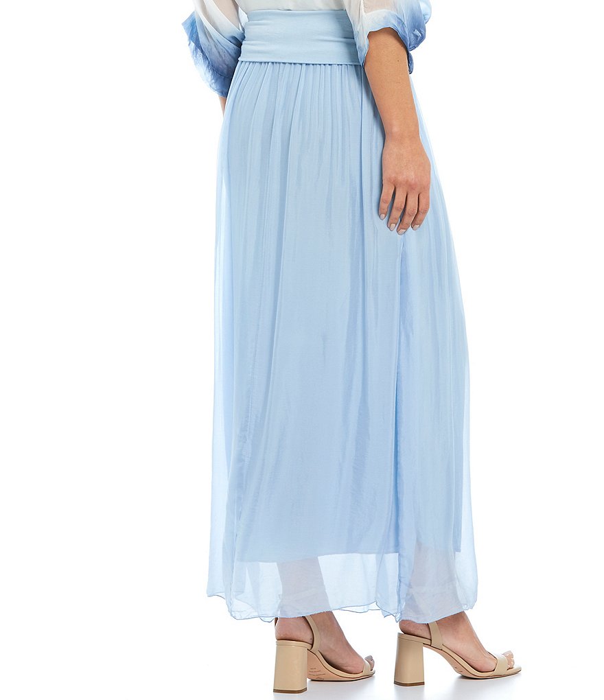 M Made in Italy Silk Blend Maxi Skirt