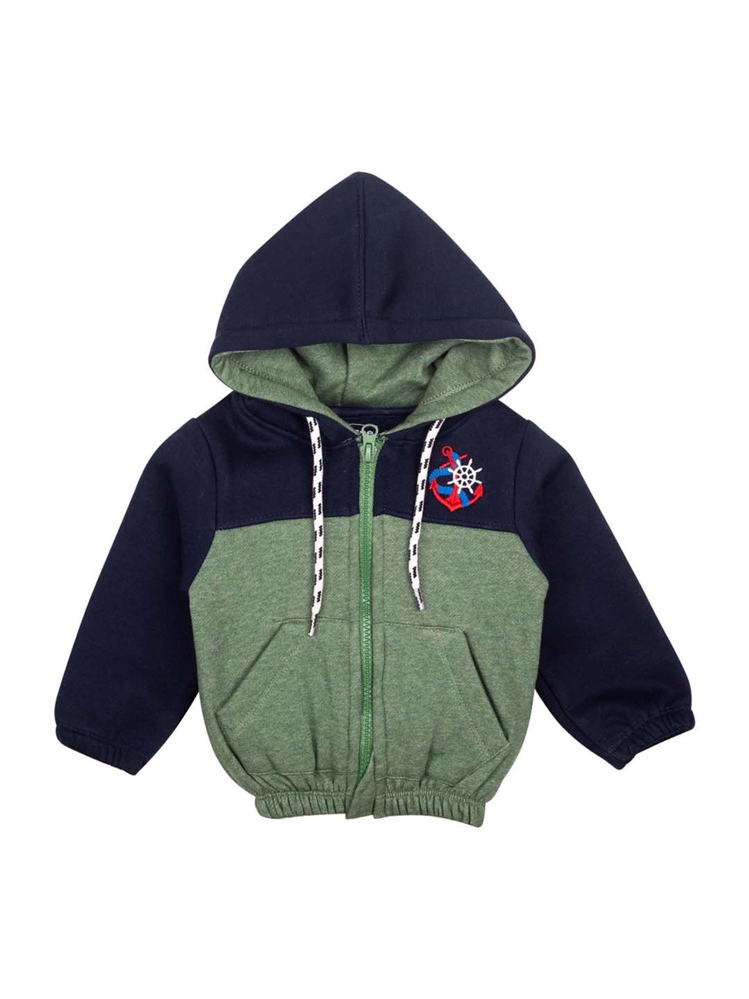 Mee Mee Kids Green Embroidered Hoodie
