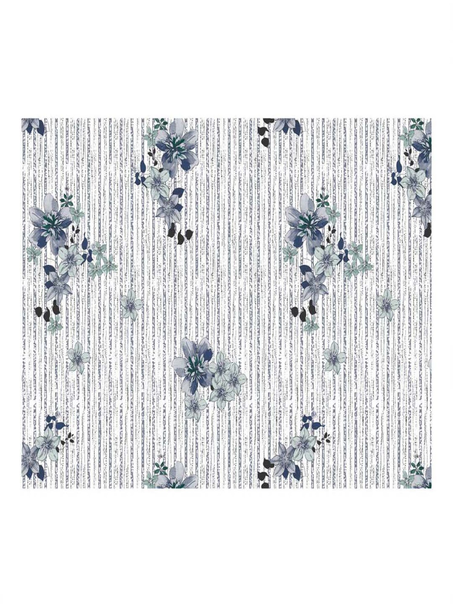 BELLA CASA Genteel Floral Teal Blue 180 TC Cotton Bedsheet with 2 Pillow Covers