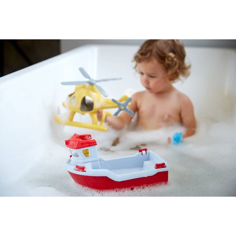 Green Toys Rescue Boat & Helicopter