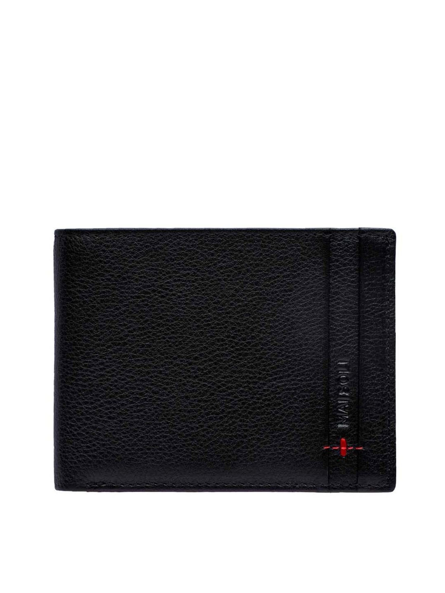 Mai Soli Black & Red Leather Bi-Fold Wallet & Key Ring Gift Set