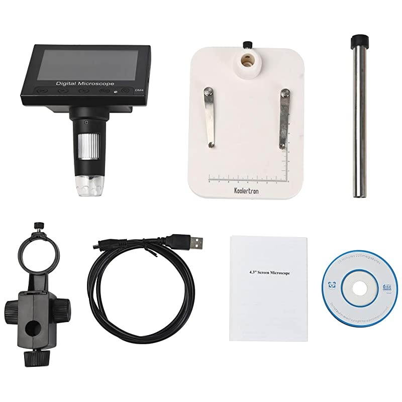 43 inch LCD Digital USB Microscope 720P 10X600X Magnification Zoom Handheld Endoscope Inspection Camera Video Recorder8 LED Adjustable LightRechargeable Lithium Battery MicroSD Storage