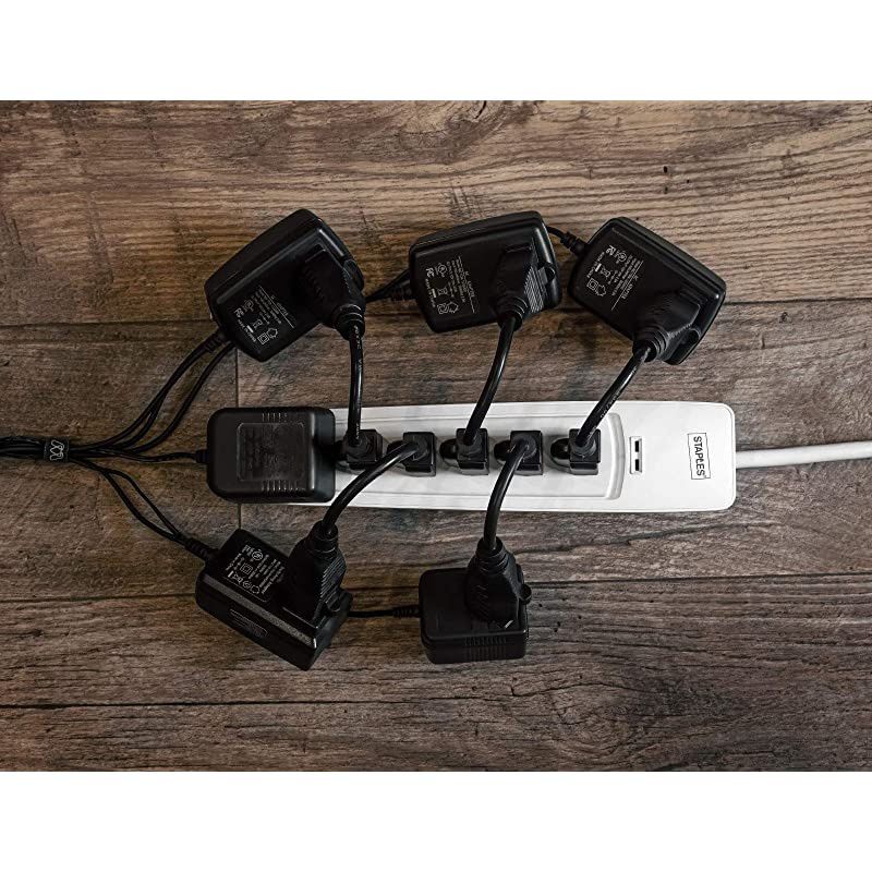 Power Extension Cable, 5-Pack, Outlet Saver, 18 AWG