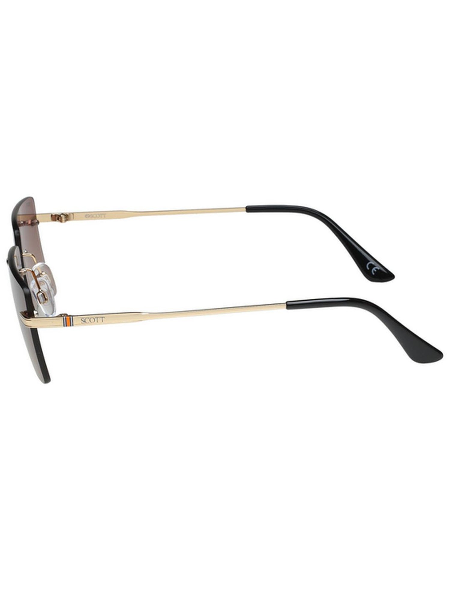 SCOTT Brown Rectangular UV Protection Unisex Sunglasses