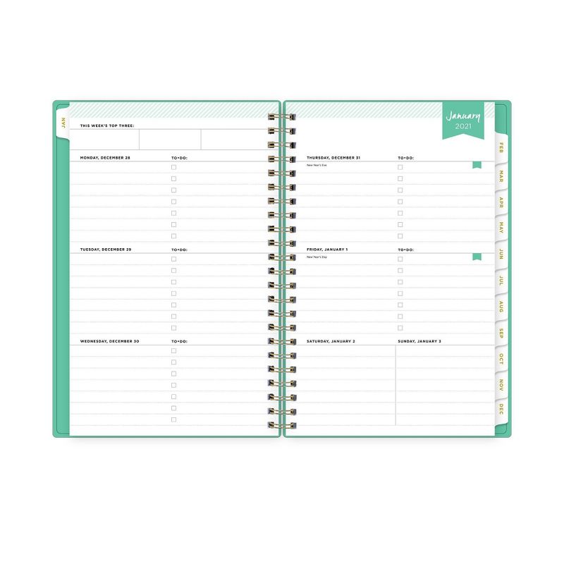 2021 Planner 5" x 8" Plastic Weekly/Monthly Wirebound Jade - Day Designer