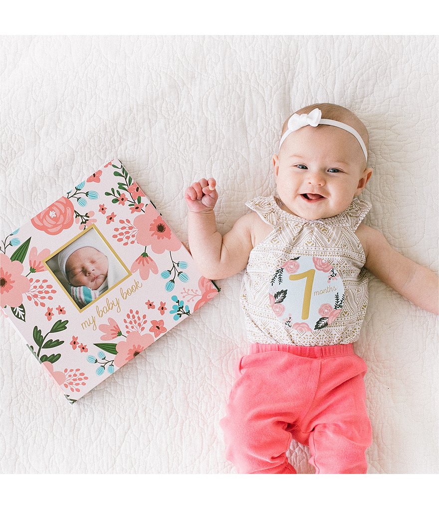 Pearhead Floral Baby's Memory Book & Sticker Set