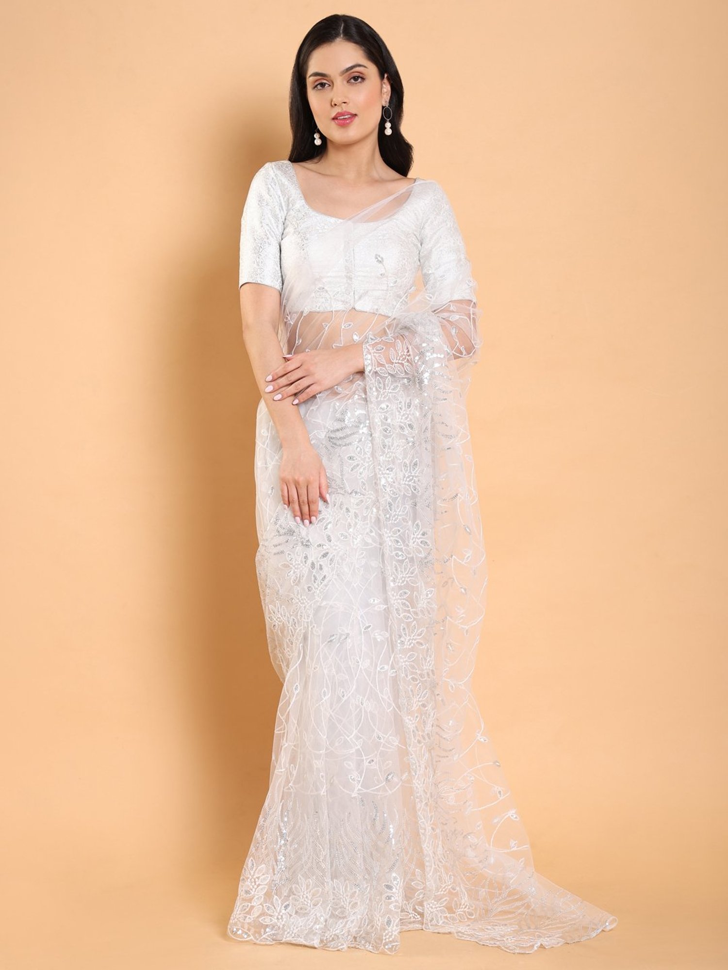 Salwar Studio Silver Floral Blouse