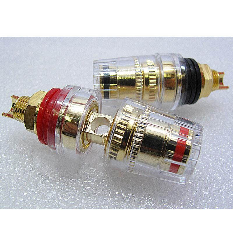 A pair 45mm Banana connector Gold-plated Banana plugs sockets Copper terminal for Stereo speakers