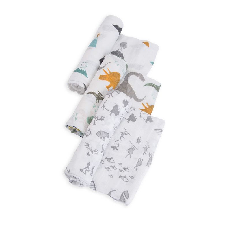 Little Unicorn Cotton Muslin Swaddle Blankets - Dino Friends